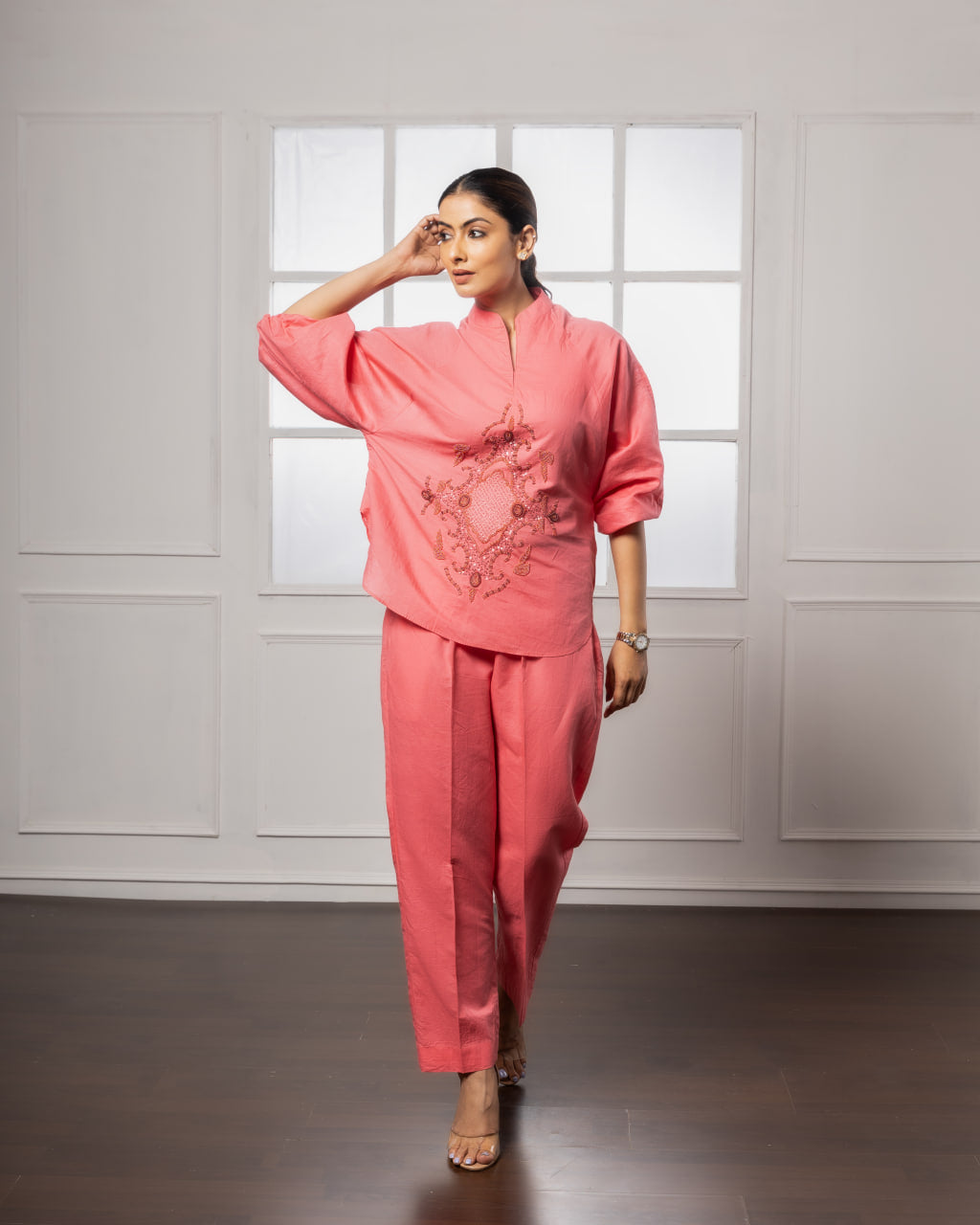 Coral Peach Top Set | Coral Peach Top | Rivoshia