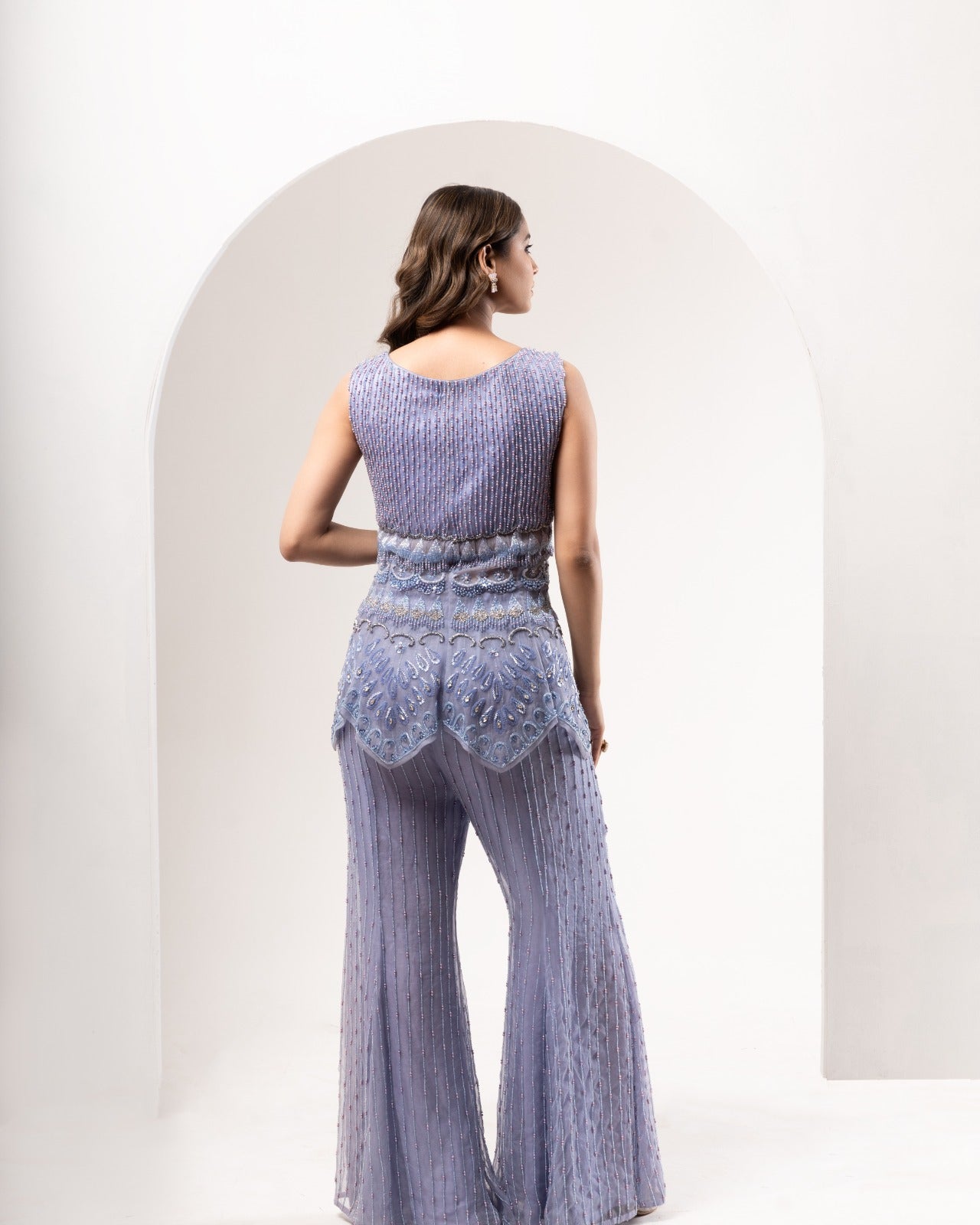 Lavender Sahara Suit | Peplum Sahara Set | Rivoshia