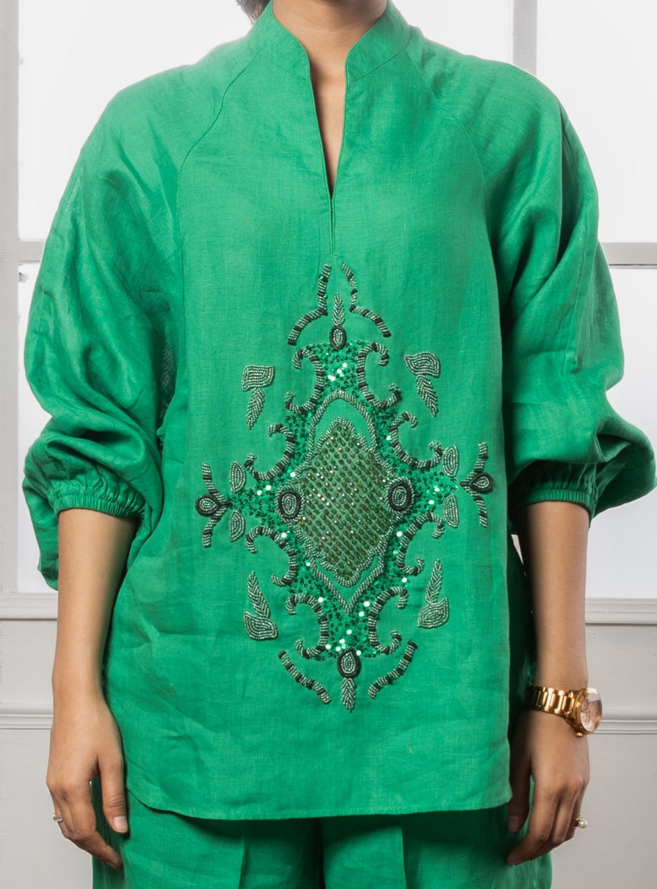 Green Co-Ord Set | Emerald Co-Ord Set | Rivoshia