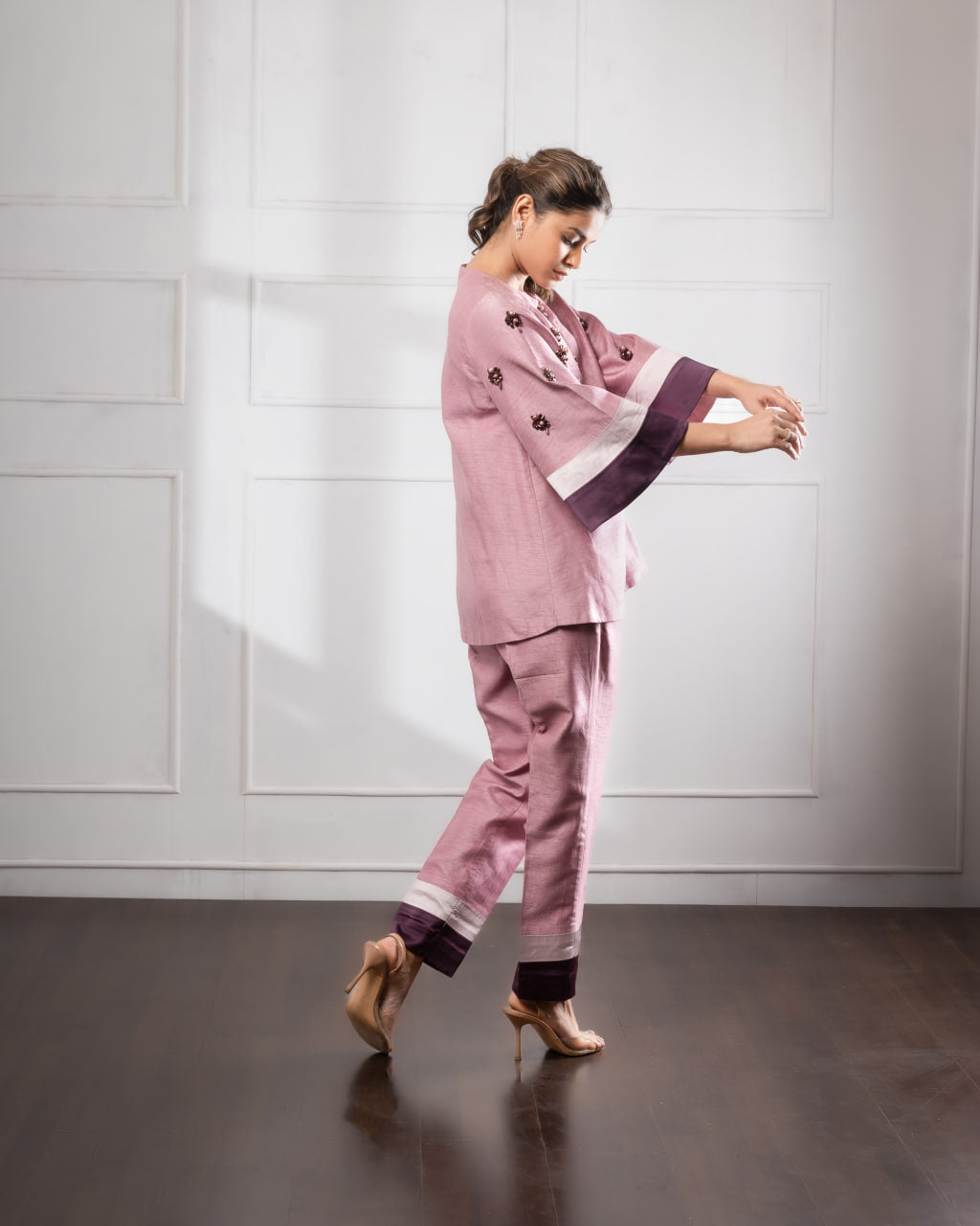 Silk Co Ord Set | Pink Co Ord Set | Rivoshia
