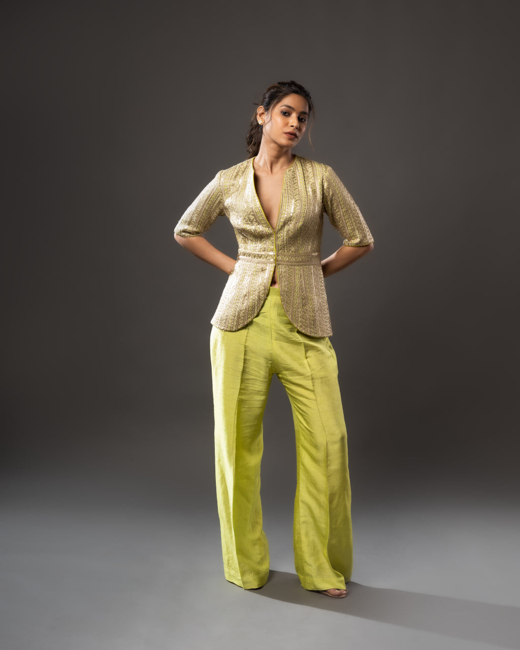 Lime Green Co-Ords Jacket | Green Co-Ords Jacket | Rivoshia
