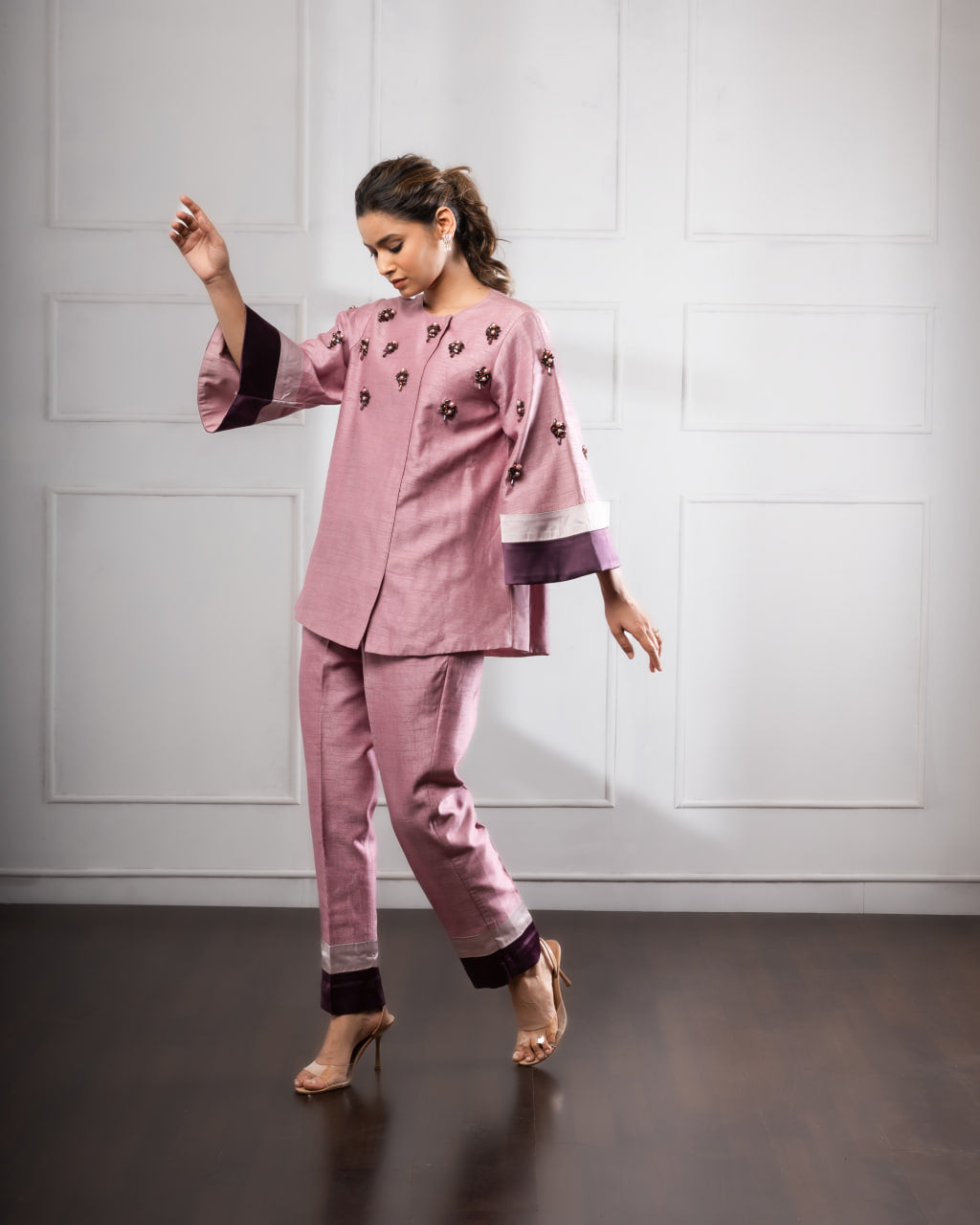 Silk Co Ord Set | Pink Co Ord Set | Rivoshia